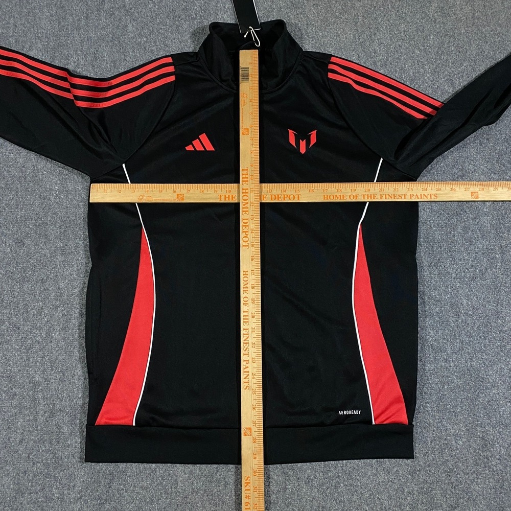 Adidas Messi Full Zip Track Jacket Adult XL Black Red Stripes Soccer Aeroready - Picture 10 of 16